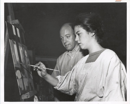 Student painting, Scripps College