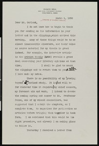 Eldon C. Hill, letter, 1938-03-01, to Hamlin Garland