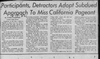 Participants, detractors adopt subdued approach to Miss California pageant