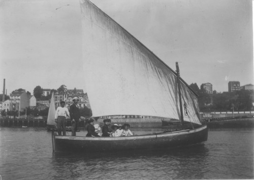 Sailing and rowing boat Petrel, which is used for deep dredging