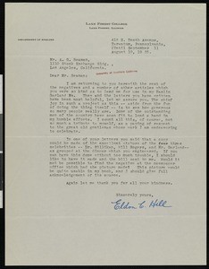 Eldon C. Hill, letter, 1935-08-19, to A. Gaylord Beaman