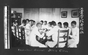 Bible class at Technical School, Fujian, China, ca.1911-1913