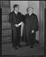 Judge Edwin F. Hahn with an unidentified man, 1920-1935