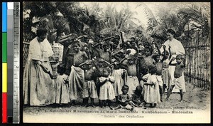 Orphaned children with missionaries, Kumbakonam, India, ca.1920-1940