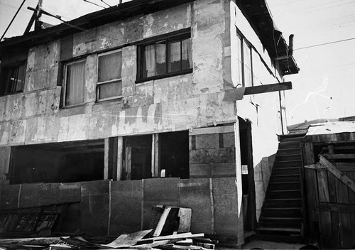 Dilapidated apartment building