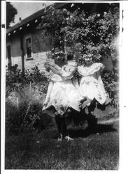 Bunni Myers and a friend in costume as "the Gravenstein girls, " August 1923