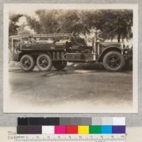 The new Riverside County 6-wheel fire truck, October 1930. Cost about $5500, equipped