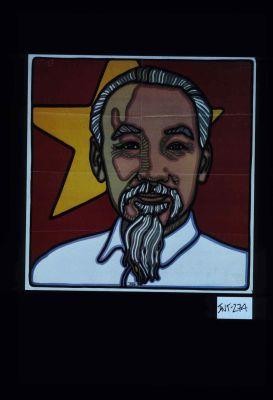 Poster depicting Ho Chi Minh in front of a 5-pointed star
