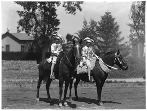 La Fiesta de Los Angeles 1903, 2 boys on horses, 1903
