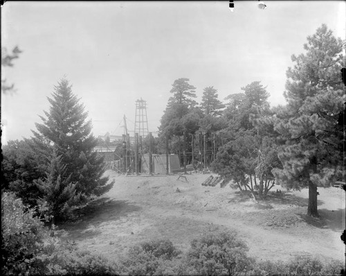 Construction of the 60-inch telescope building, Mount Wilson Observatory