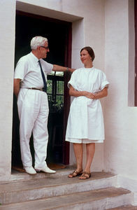 Missionary Doctor Johs. Frimodt-Møller with missionary laborant Ellen Blæsbjerg at Arogyavaram