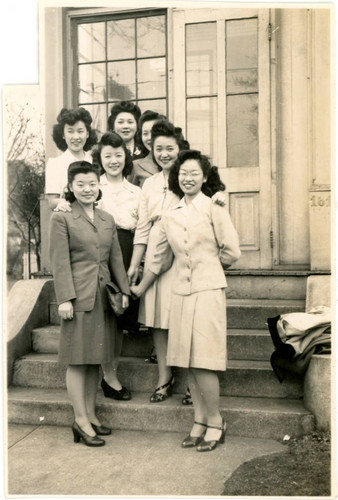Group of women on stairs