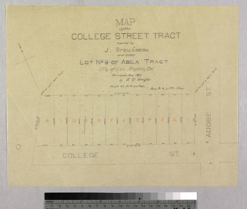 College Street Tract owned by J. Brousseau