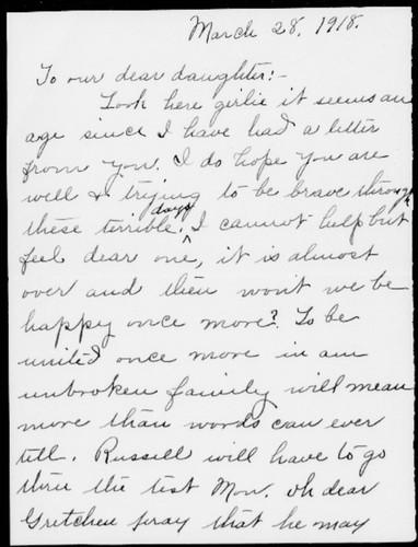 Letters from Charles' mother to Gretchen and Charles Swope