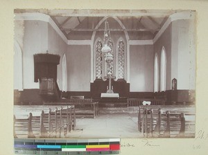 Ambatovinaky Church interior view, Antananarivo, Madagascar, 1901