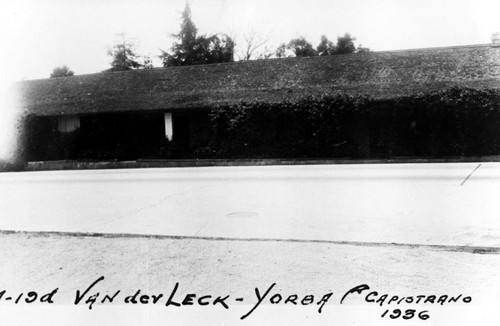Vanderleck-Yorba Capistrano adobe in Capistrano Village, 1936