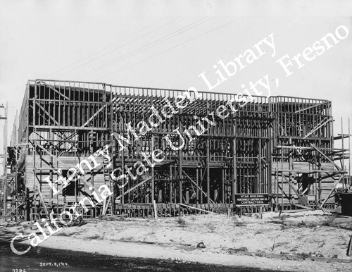 Front of Utah State Building under construction