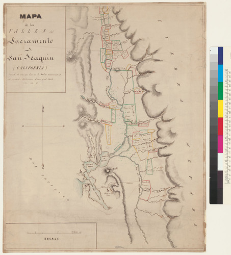Mapa de los valles del Sacramento y San Joaquin (California) : copiado de uno que hai en la Bolsa comercial de esta ciudad, Valparaiso, Enero 4 de 1850