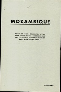 Mozambique: speech of COREMO delegation at the First International Conference for the Liquidation of Foreign Military Bases