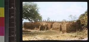 Ruined walls of King's palace, Abomey, Benin, ca. 1925-26