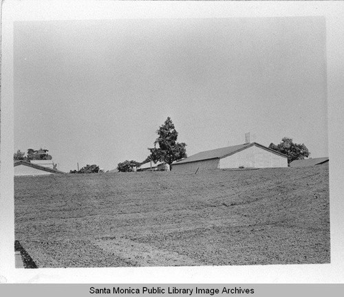 View of a house which was part of the camouflage neighborhood designed by landscape architect Edward Huntsman-Trout to cover the Douglas Aircraft Company Santa Monica plant and conceal the manufacture of military aircraft during World War II