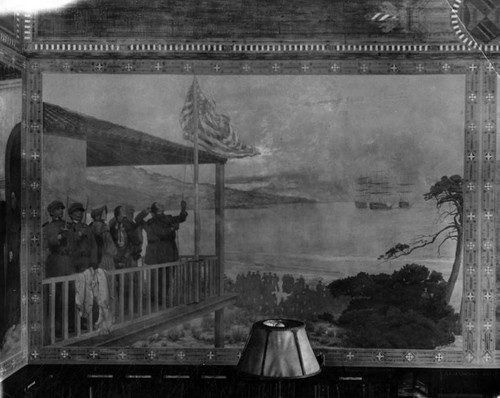 "Raising of the American flag," History mural