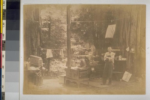 The Merry Makers (or Tramps), two Chinese cooks at a camp in the redwoods
