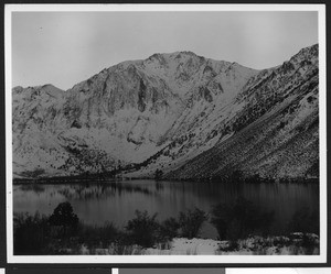 Lake in front of a snow-covered mountain, December 1941