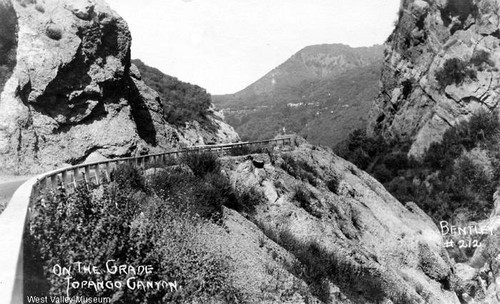 On the grade in Topanga Canyon, circa 1920