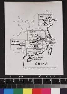 Map of Methodist Missionary Society Stations, China, ca. 1937