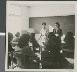 Nona Cannon Teaching Home Economics with an Interpreter, Ibaraki, Japan, ca.1948-1952