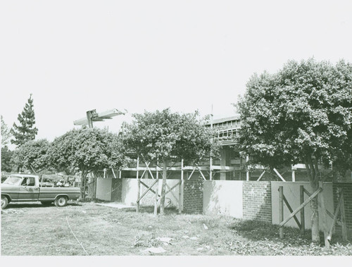 View of construction of the swimming pool enclosure at Roosevelt Park