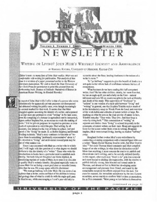 The John Muir Newsletter, Winter 1998