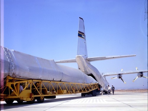 Transporting Details: C-133A with Atlas at Miramar; Ready to load in A/C Date: 09/19/1958