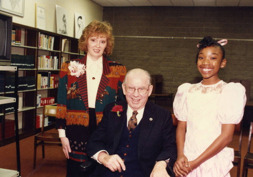 County Librarian, Kenneth Hahn, and Brandy Norwood