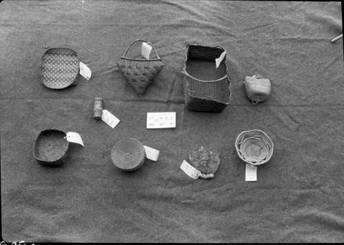 Indian Baskets, Close-up photos with identification numbers