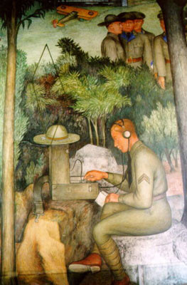 [Mural depicting scenes from the Presidio located in the Presidio Chapel]