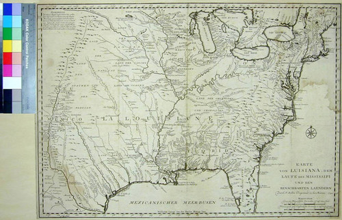 Karte von Luisiana, dem Laufe des Mississipi [sic] und den benachbarten Landern / durch N. Bellin Ingenieur de la Marine. 1744
