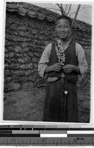Smiling boy, Gishu, Korea, ca. 1920-1940