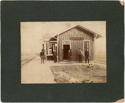 [Railroad station employees at an unidentified location]