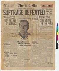 "Suffrage Defeated" (front page of The Bulletin)