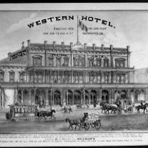 "Lithograph of the Western Hotel"