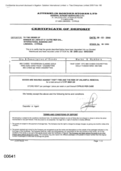 [Certificate of Deposit from Atteshlis Bonded Stores Ltd to Banque Du Liban Et D Outre Mer Sal for Sovereign Classic]