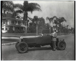 [Man with custom automobile, Los Angeles]