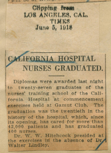 California Hospital nurses graduated