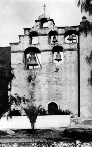 Early "campanario" of Mission San Gabriel Arcangel