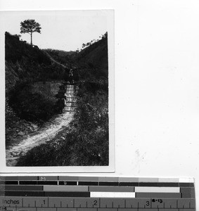 Thousand Stair Mountain at Tsungkow, China, 1940