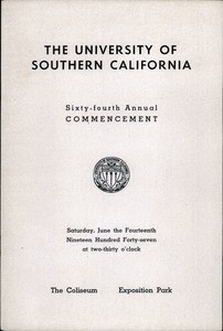 Commencement program, USC (64th: 1947: Coliseum)