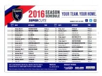 2016 Season Schedule: Your Team. Your Home
