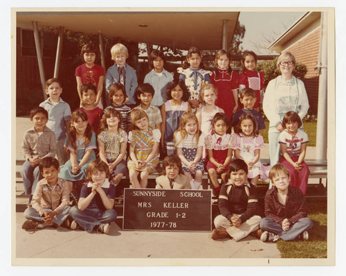 First and second grade class photo of Sunnyside School, Whittier, California